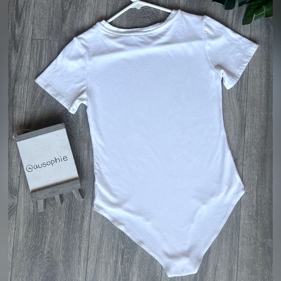 MANGOPOP Women's Round Neck Short Sleeve T Shirts Basic stretch Bodysuit M - Picture 7 of 9